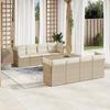Vidaxl 9-Cz. Garden Furniture Set With Cushions, Beige, Poly Rattan