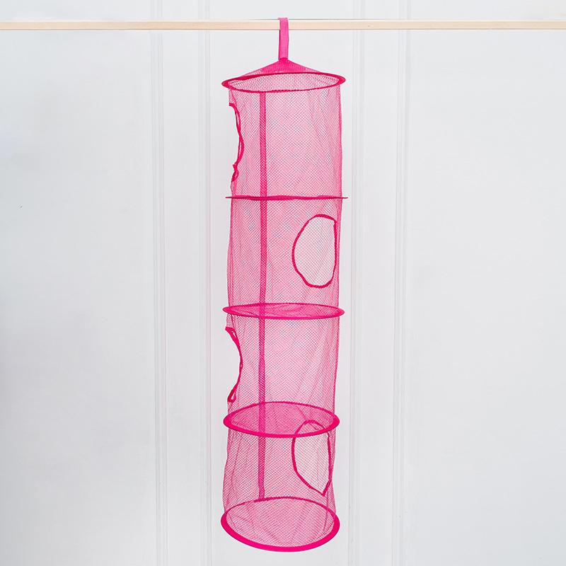 Foldable Plush Animal Storage Net 4 Compartments Hanging Mesh Toy Storage Hammock For Kids Room Toys Gloves Hats Socks