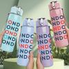1PC Repeating London Letter 750ml Color Plastic Sports Water Bottle Leakproof Flip Straw Lid Suitable for Sports Office Home Use