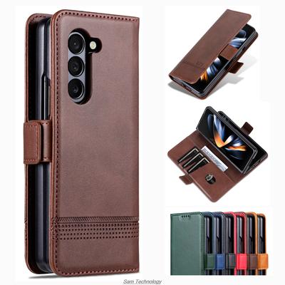 Luxusní kožené pouzdro s magnetickou adsorpcí pro Samsung Galaxy Z Fold6 / Z Fold 6 5G Flip Cover Ochranné pouzdro Fundas Coque