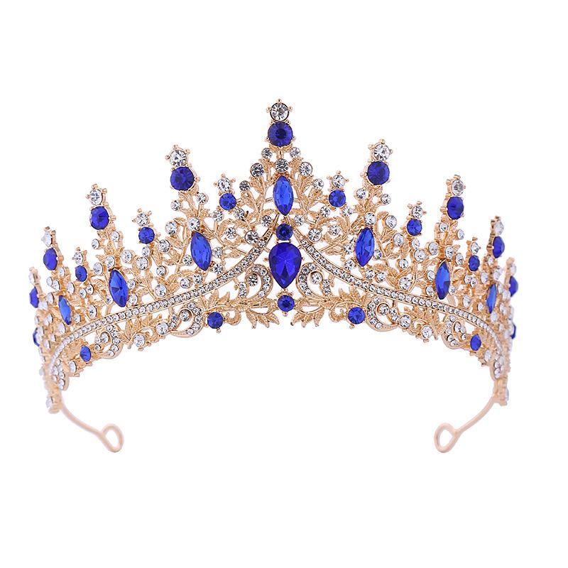 Corona da sposa Accessori per capelli in lega Abito da sposa Fascia con strass Corona elettrolitica Cena Copricapo da sposa in metallo
