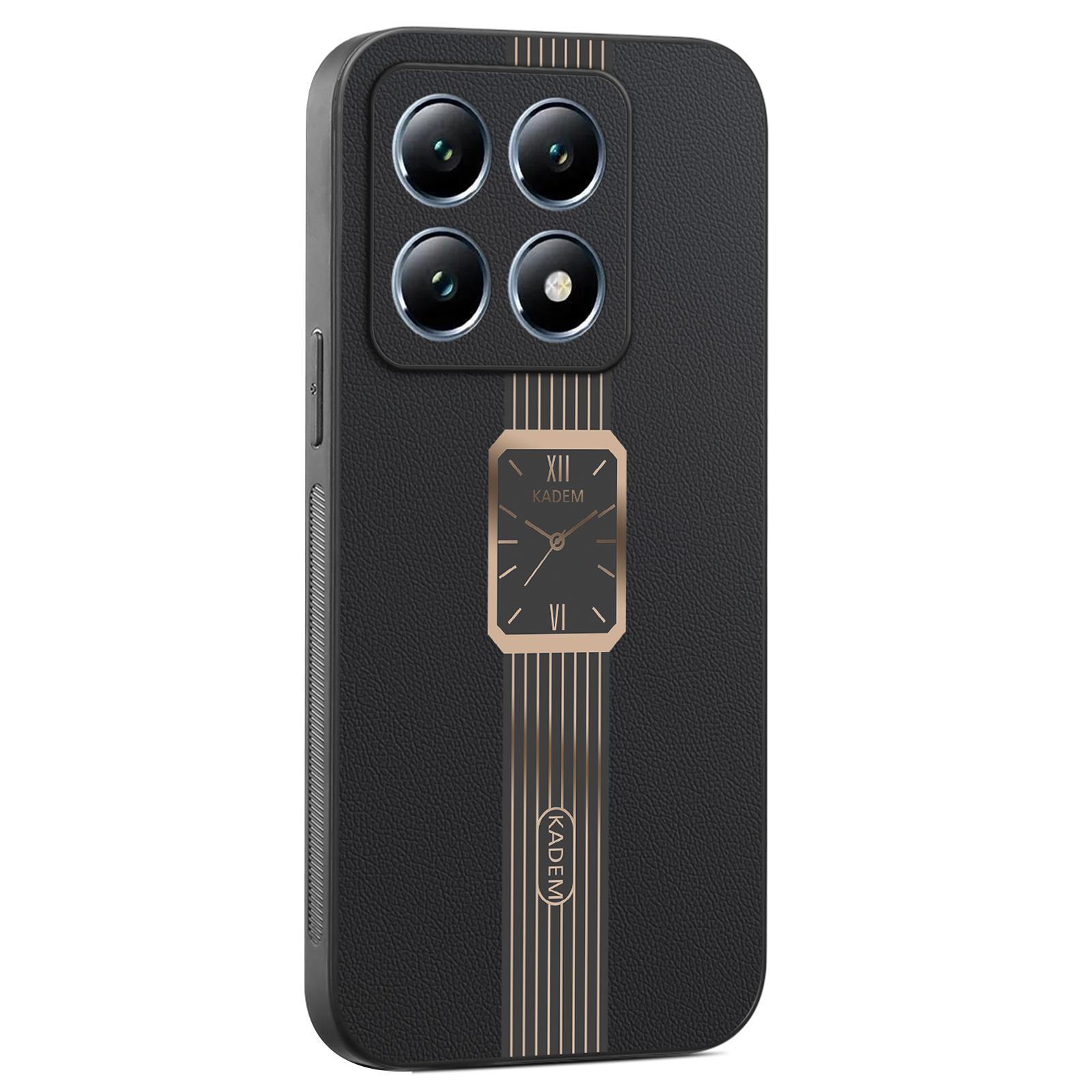 

KADEM Чехол для Xiaomi 14T Pro Кожа+ТПУ+Акрил Защита от царапин Чехол для телефона Black