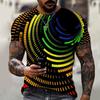 Fashion Technological Geometry Graphics T Shirts Summer Simple Short Sleeve Cool 3D Printed T-shirts Trend Casual Loose Tees