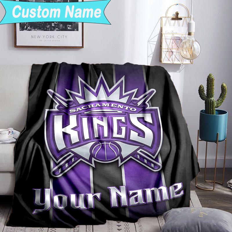 Custom Name Blanket Sacramento Basketball Logo Blanket Bedding Blanket for Travel, Camping, Living Rooms, Offices, Sofas, Fan Christmas gift