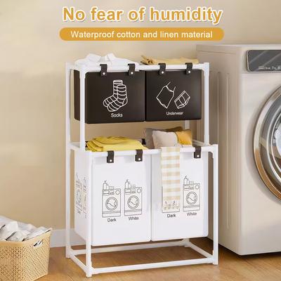 Laundry Sorter Basket Dirty Clothes Hamper 2/3 Layer Laundry Sorter Organizer Waterproof Clothing Sorting Basket for Home Dorm