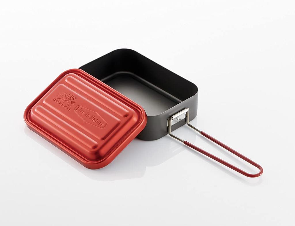 Skater Color Mess Tin, No Seasoning Required, 850ml, Red, Outdoor Use, Mess Tin AFTM8N-A