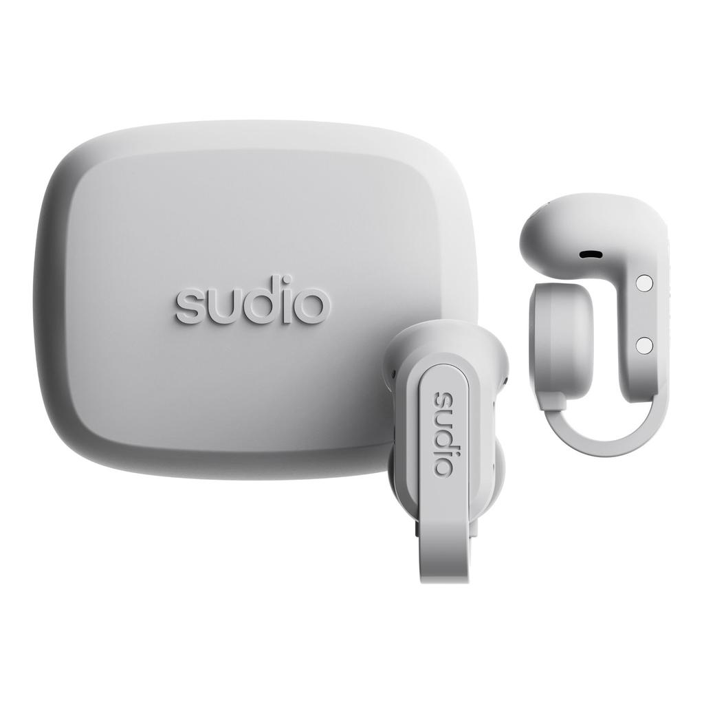 SUDIO B3 Earphones with Ear Cuffs Compatible with iOS and Android (White) Clip-on (Bluetooth 5.4 / / Waterproof)