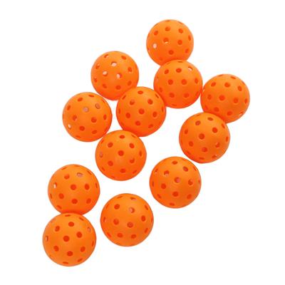 12PCS 74mm 40 Holes Pickleballs PE Plastic High Elasticity Pickleball Outdoor Hole Balls Orange