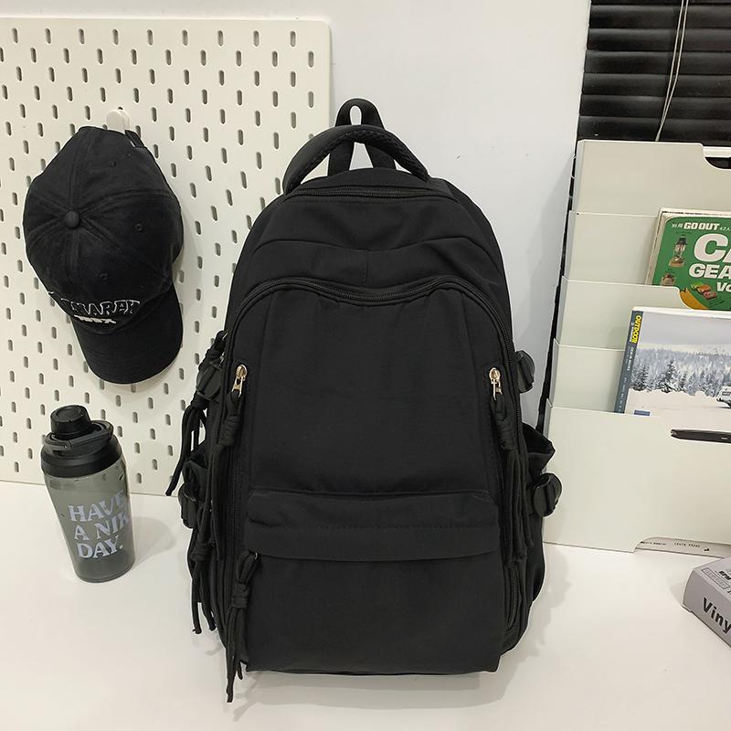 Ryggsäck för män i enfärgat utförande Ryggsäck för kvinnor med flera fickor Stor kapacitet Student Skolväska