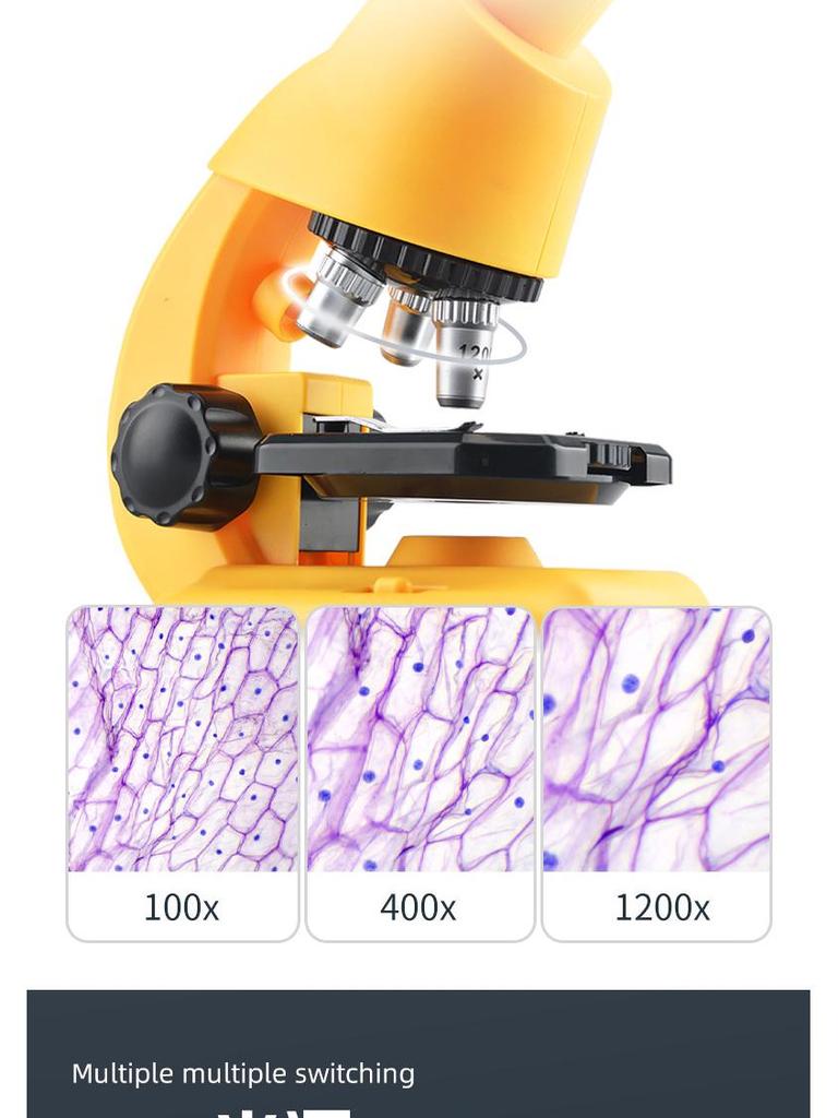 Dětský mikroskop 1200x - Vzdělávací STEM hračka pro elementární vědecký průzkum