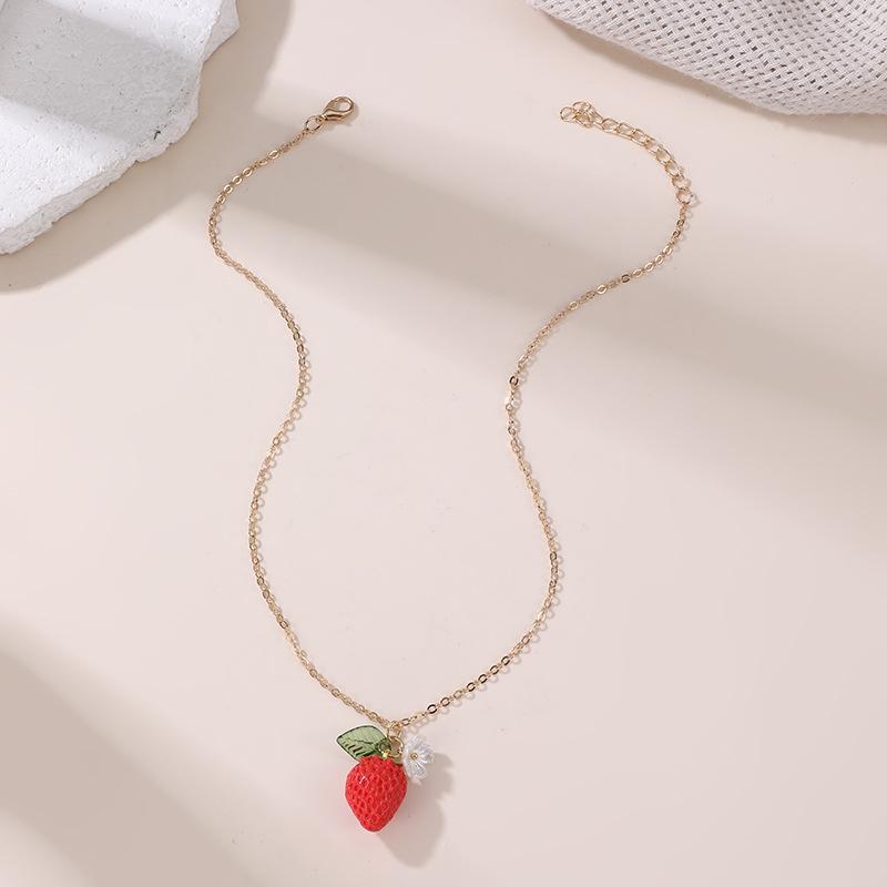 Gold-Plated 3D Fruit Pendant Necklace Suitable For Everyday Wear Birthday/Holiday Gift