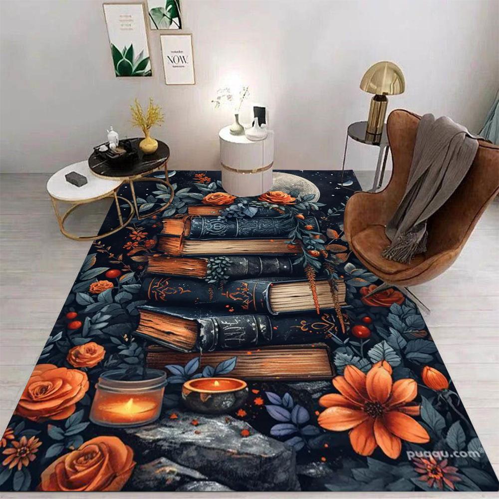 

Mysterious Forest Flower Ancient Book Carpet The Ancient Book Carpet in The Dream Castle Yoga Studio Anti Slip Mat 40x60CM
