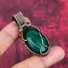 Faceted Zambian Emerald Pendant Copper Wire Wrapped Gemstone Pendant Handmade Pendant Antique Copper Jewelry Gifts for Her Wire Wrap Jewelry