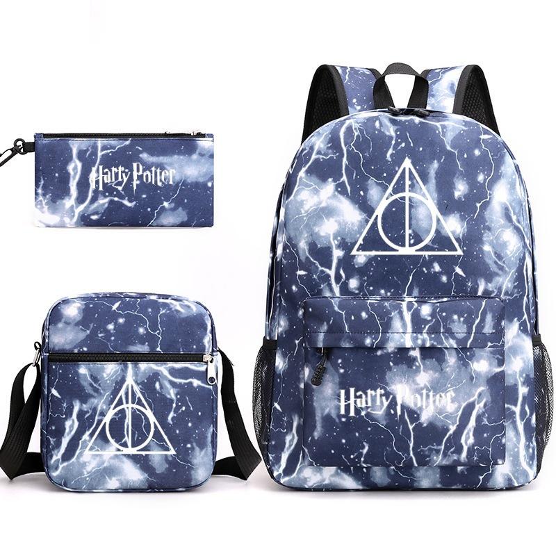 Harry Potter Academy Badge Harrypotter Backpack Student Schoolbag Shoulder Bag Pencil Case 3PCS Set