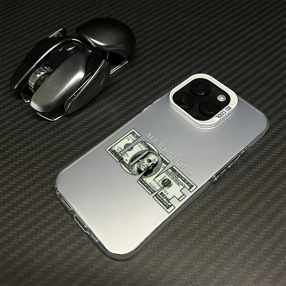 Coque de téléphone design créatif Argent Amour Convient pour iPhone 17 Air 16 Pro 15, 14, 13, 12, 11 Pro Max Plus Anti Chute et Anti Choc