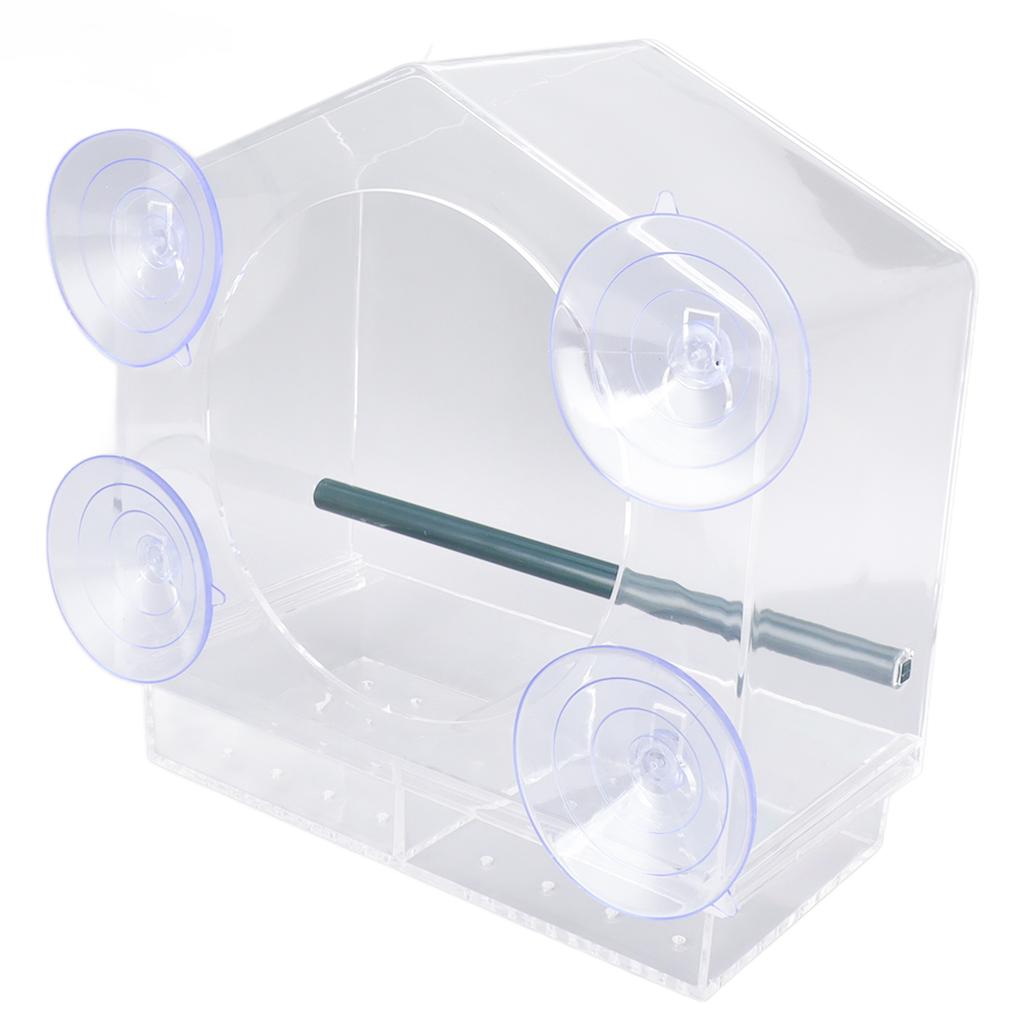 Window Bird Feeder Clear Sturdy Acrylic Window Bird House Feeder with 4 Suction Cups