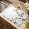 Absorbent Anti-slip Coffee Dish Mats Marble Print Kitchen Absorbent Draining Mat Drying Mat Quick Dry Bathroom Drain Pad