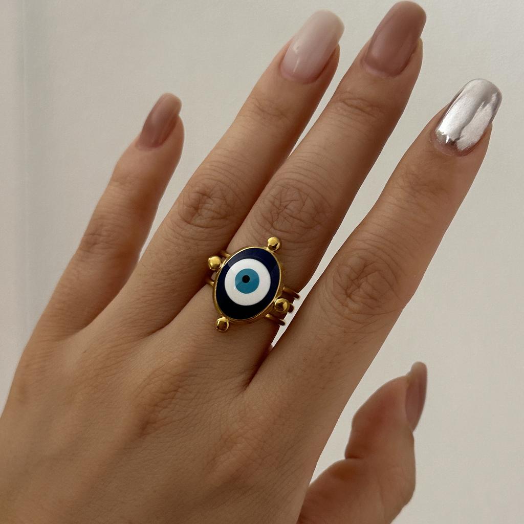 Stainless Steel Chunky Wide Rings for Women Vintage Gold Color Geometric Spiral Line Finger Ring Charms Waterproof Jewelry