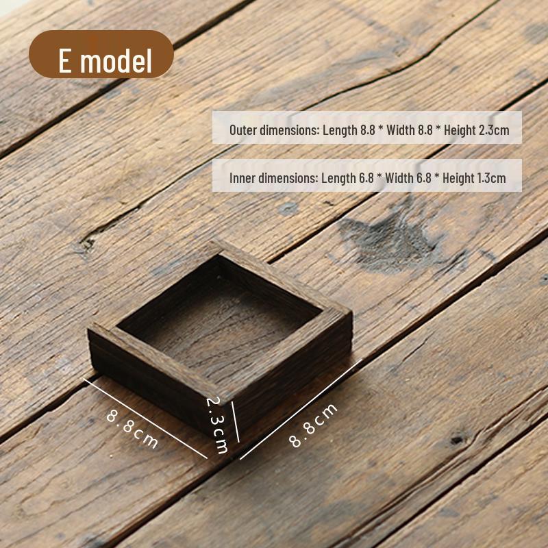 Japanese Retro Burned Paulownia Wood Tray: Solid Wood Dinner, Fruit, Tea, and Dessert Plate.