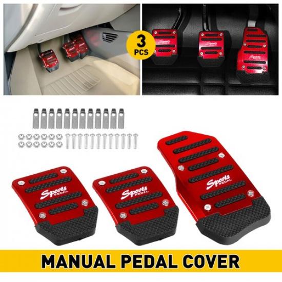 3x Brake Gas Non-Slip Pad Car Accessories Part Manual Foot Pedal Cover Universal