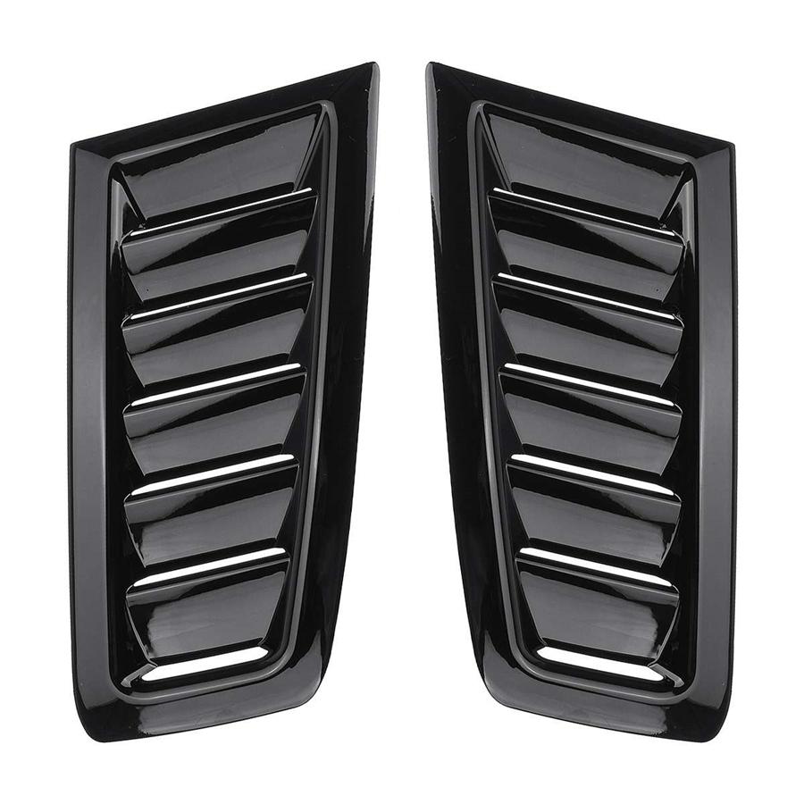 1 Pair Glossy Black Car Front Bonnet Vent Hood Air Flow Intake Decorative Cover