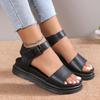 New Large-sized Solid-colored Thick-soled Sandals
