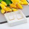 Pendientes rectangulares de acero de titanio para mujer, con personalidad y temperamento exagerados, dorados y rectangulares, de moda.