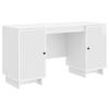 Glossy White Wooden Desk 142.5 X 50 X 75 Cm