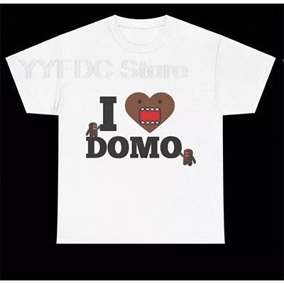Domo T-shirt z nadrukiem kreskówkowym Damski Unisex Letnia Bawełniana Koszulka z Krótkim Rękawem Harajuku Streetwear Trend Retro Koszulka Uroczy Zabawny Wzór Top