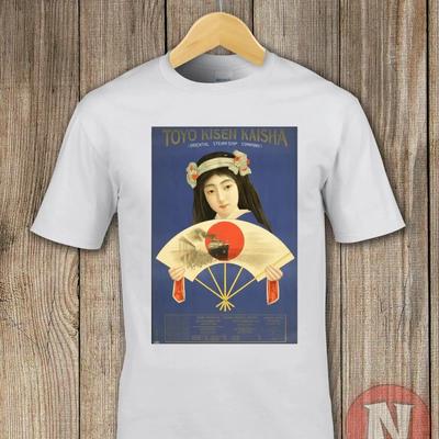 Japan Tourist Poster T Shirt Aesthetic Japanese Steamship 1930s Art Vintage Stylish Streetwear Casual Comfortable