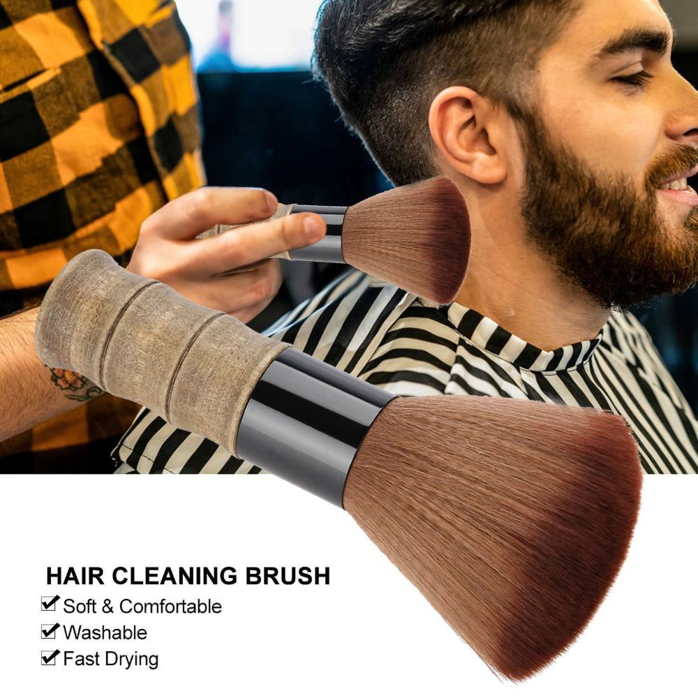 Wooden Handle Barber Face Duster Professional Hair Cutting Brush Neck Duster Brush Salon Use