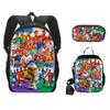 Set Zaino da Fan Coppa del Mondo 2026 Zaino 3 in 1 Borsa a Tracolla Astuccio Zaino Scolastico per Studenti Grande Capacità Tema Calcio