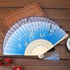 Art Craft Silk Hand Held Dance Hand Held Silk Fan Photo Prop Tool Hand Held Flower Fan Folding Fan