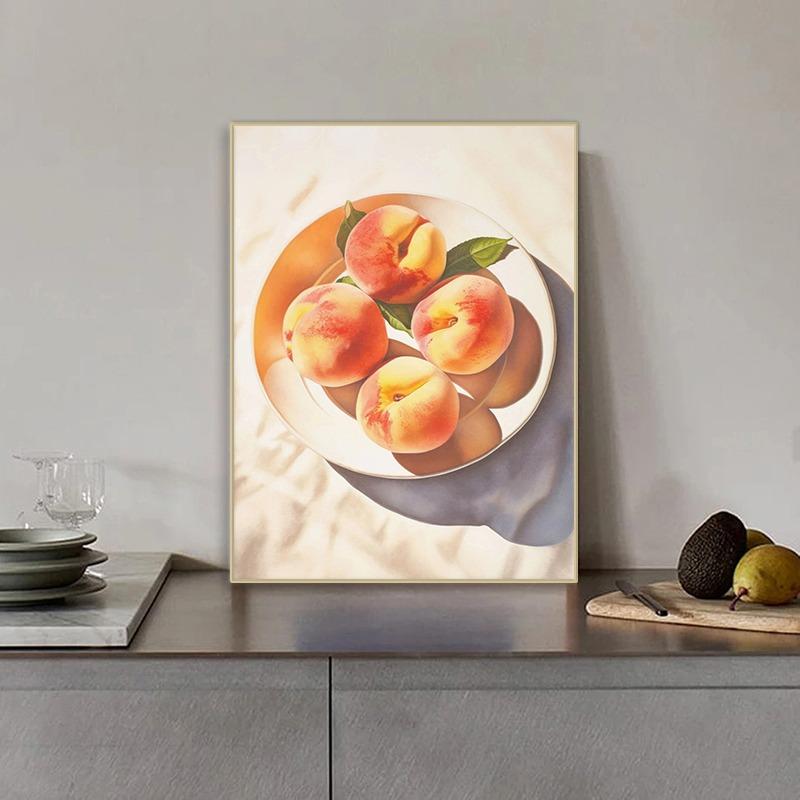 Minimalist Modern Abstract Fruit Poster Print Orange Peaches Strawberry Tomato Lemon Fig Canvas Painting Wall Art Home Decor