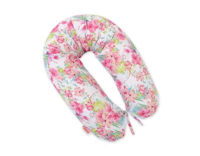 Longer Pregnancy Pillow for Pregnant Women To Sleep + Removable Cover - Hummingbirds In Flowers