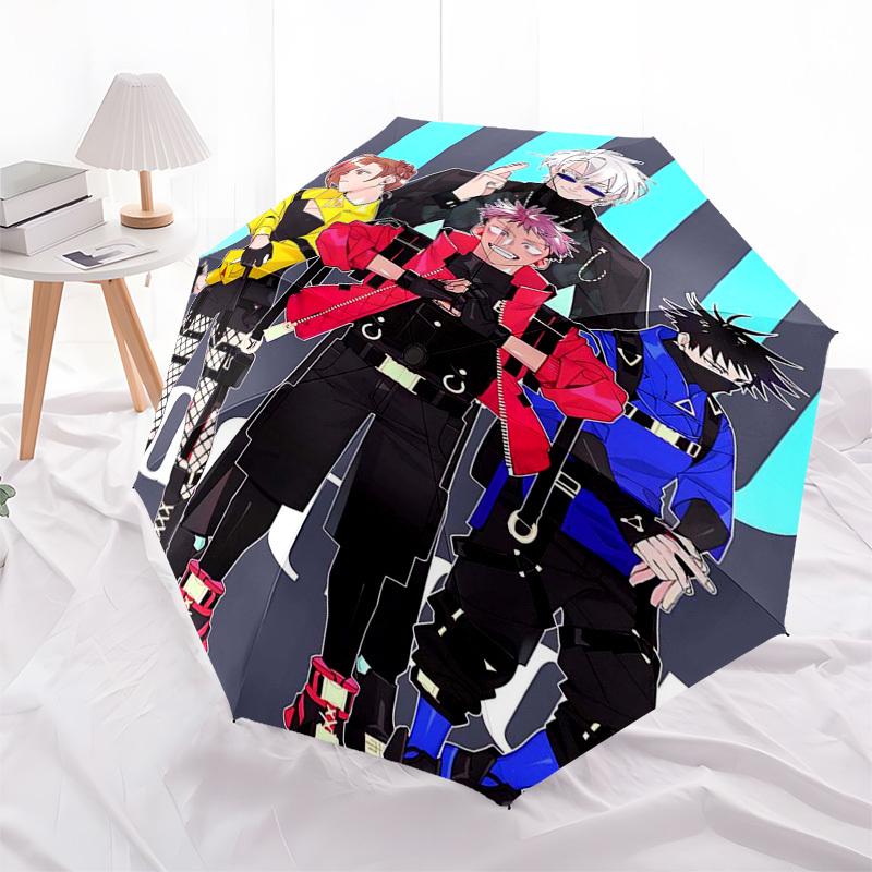

1pc JoJo s Bizarre Adventure Outdoor Umbrella - Automatic Opening/Closing, Compact 3-Fold Design with 8-Rib Iron Frame - Perfect Gift for Fans, Travel