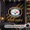 TapestryPittsburgh Steelers Custom Name Text Personalized Wall Hanging Tapestry Home Wall Decor