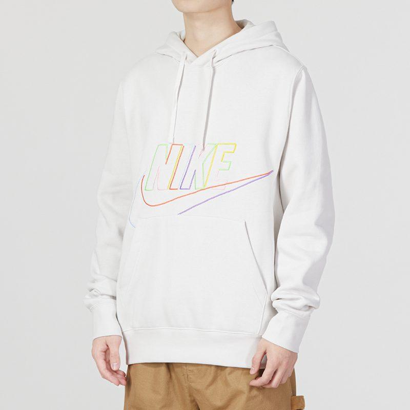 Nike Bluzy Męskie Białe z Kapturem Średniej Grubości Regularny Krój DX0542-030