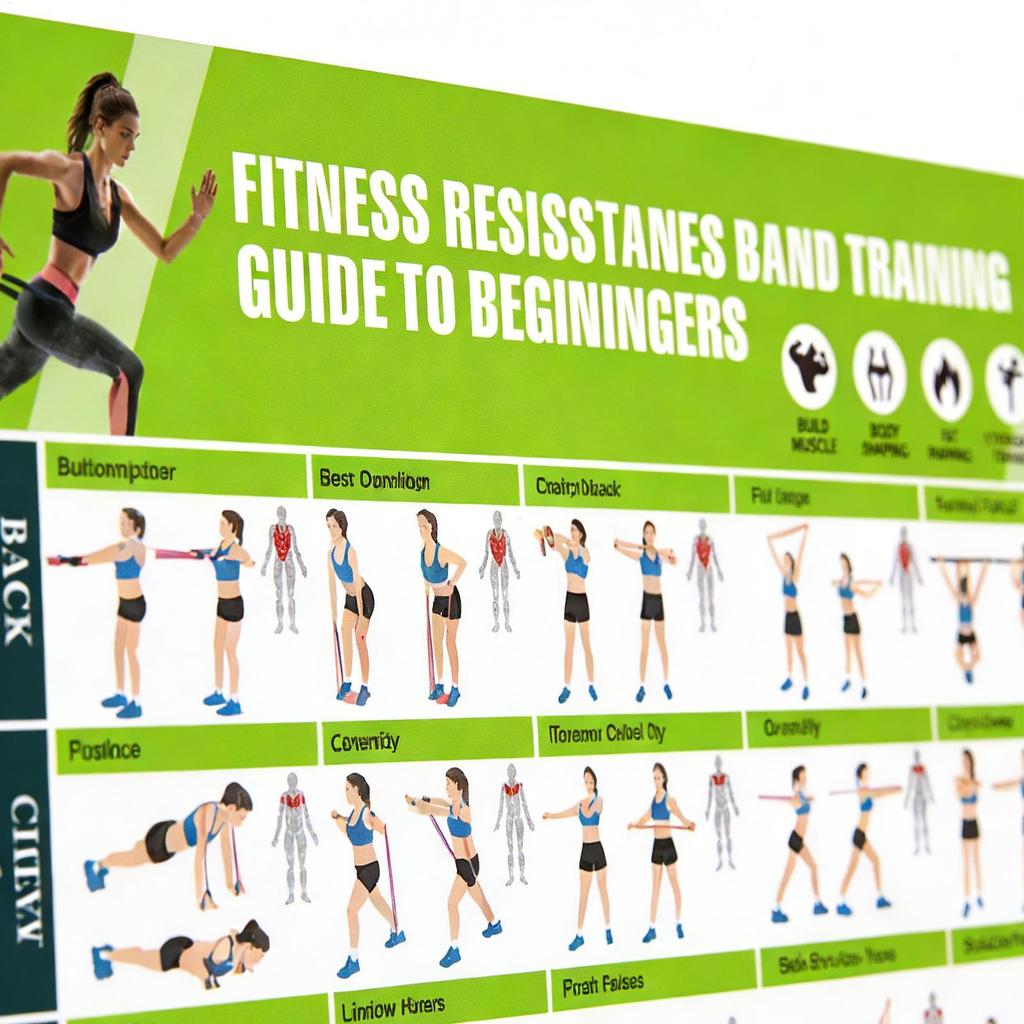 Exercise Posters Resistance Bands Fitness Accessories Womens Strength Training Guide Gym Decor for Muscle Building Stretching