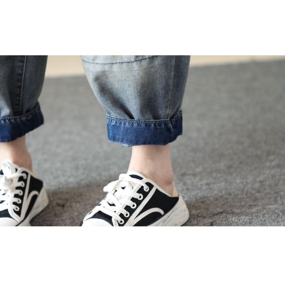 DIMANAF 2025 Nadměrná velikost Letní harémové dámské vyšívané džíny Ležérní s vysokým pasem Elastické Základní Jednobarevné Volné kalhoty