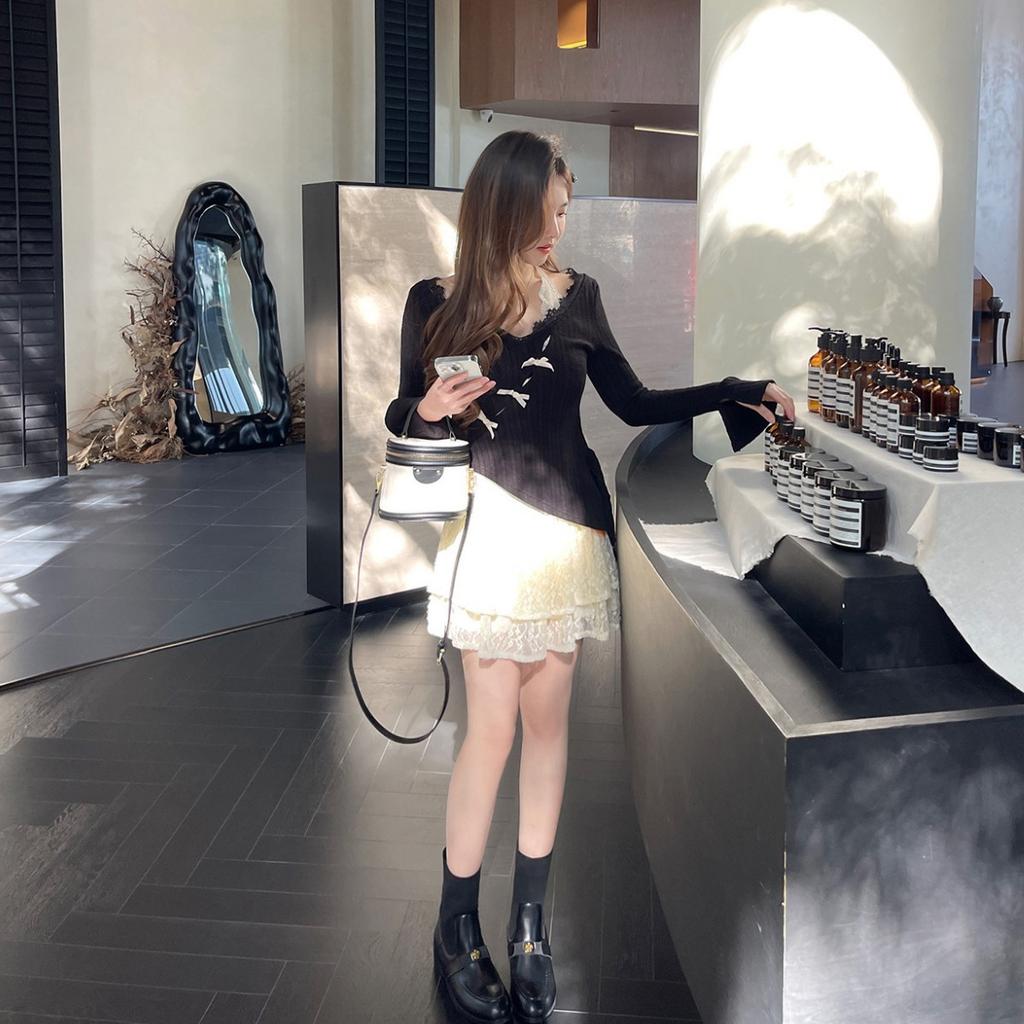 Cowhide version~ Leather camellia elastic thin boots women's versatile retro British thick heel short boots socks boots Martin boots