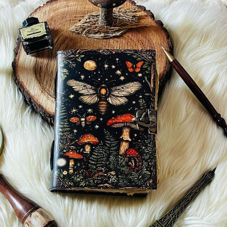 Large Leather Grimoire Journal: Tree of Life Book of Shadows