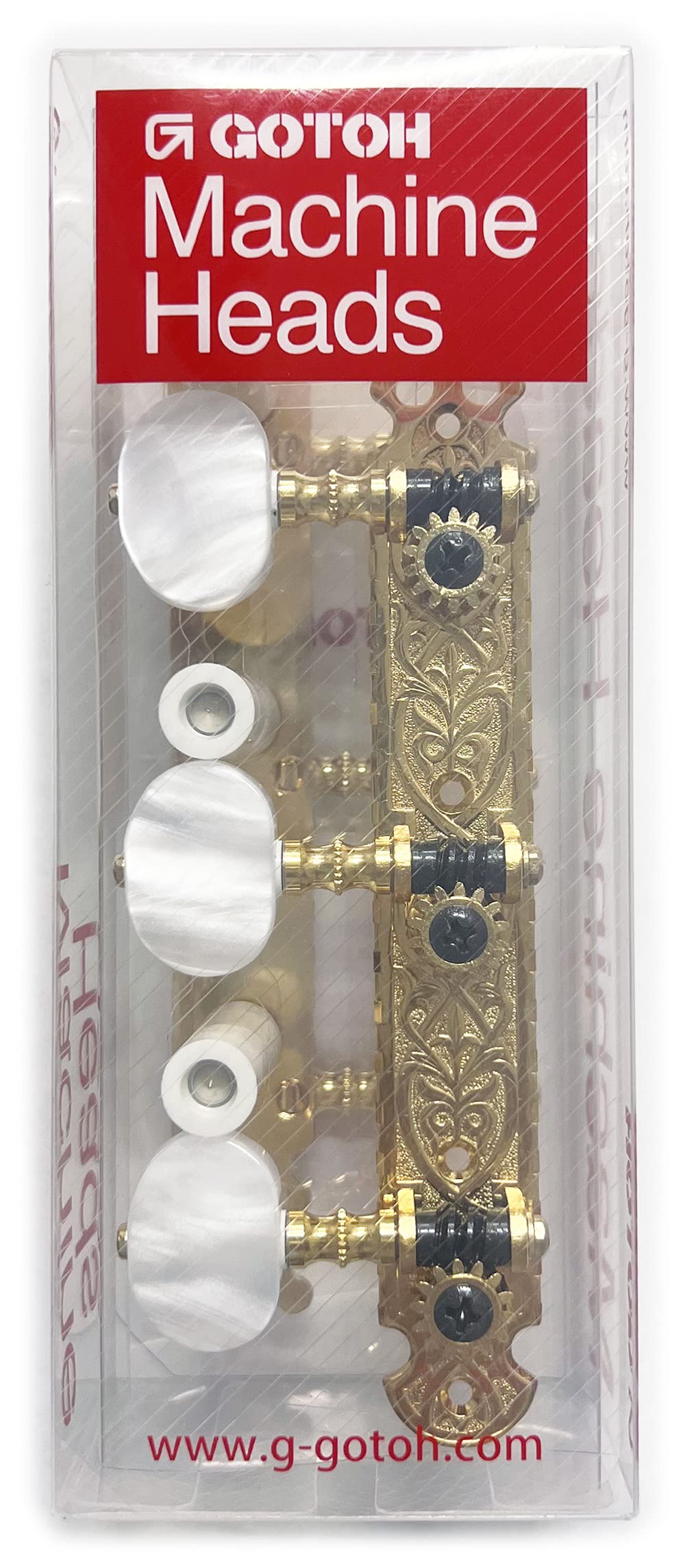 GOTOH Classical Guitar Tuners, 39mm Pitch, 2W Knob, Gold, 40G2000-2W (40G-20002WX/D)