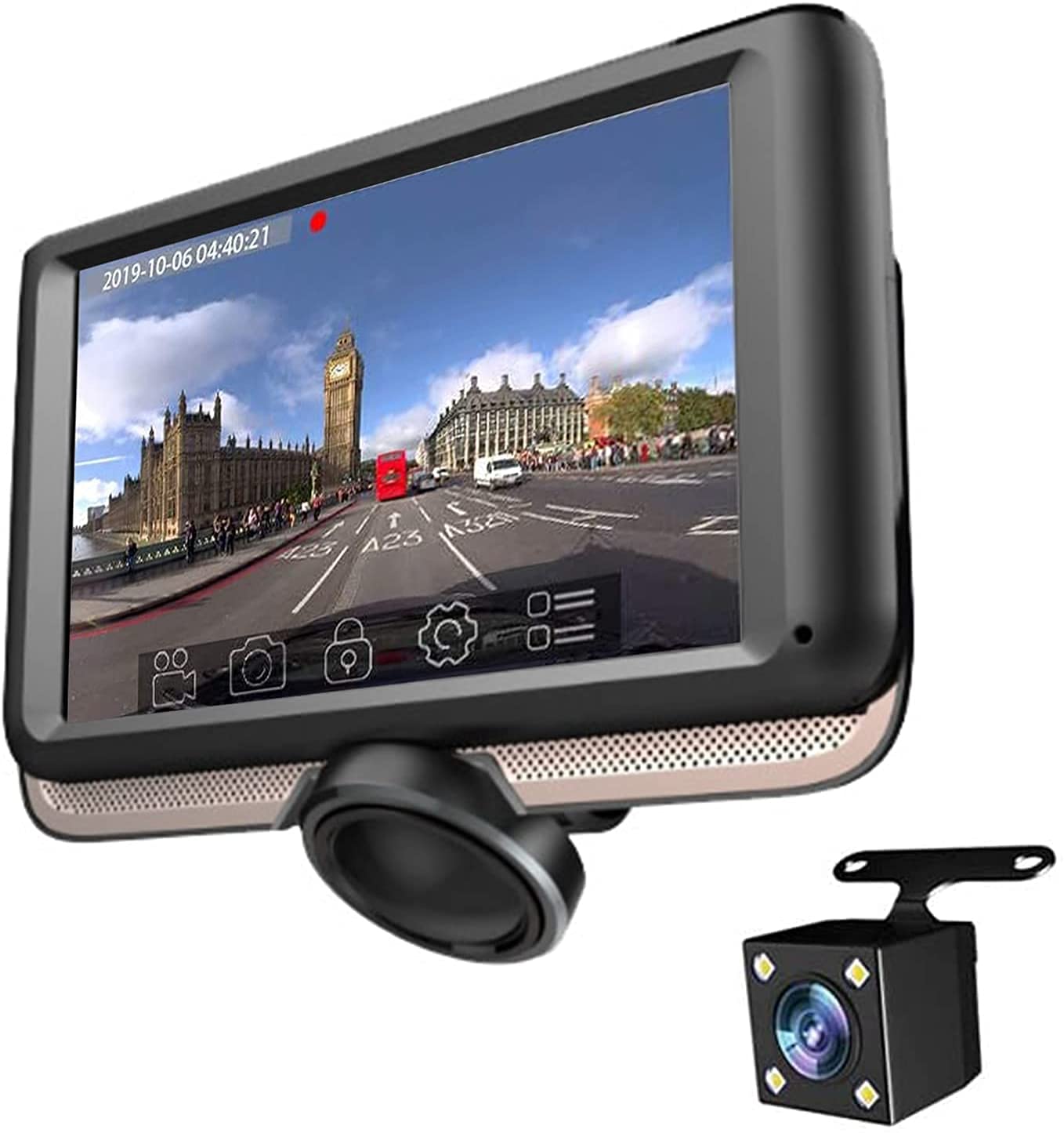 

Відеореєстратор Tokyo Deco s003, 360°, Всеспрямований, 4,5-дюймовий РК-дисплей, Передня та задня камера, Авто 4.5 inch чорний