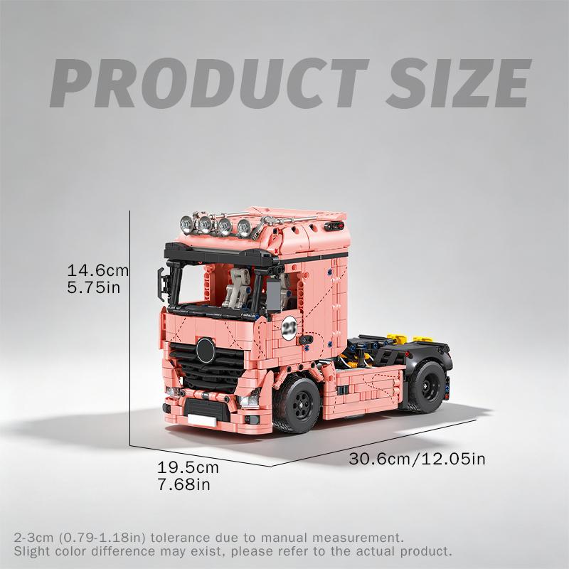 High-Quality 1296 High-Quality Pcs High-Quality Pink Large size High-Quality Truck High-Quality Cab High-Quality Building High-Quality Blocks