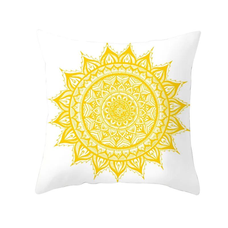 Lemon Pineapple Cushion Cover 45x45cm Summer Yellow Pillow Case Sofa Decoration Pillow Cover Geometric Striped Throw Pillowcase