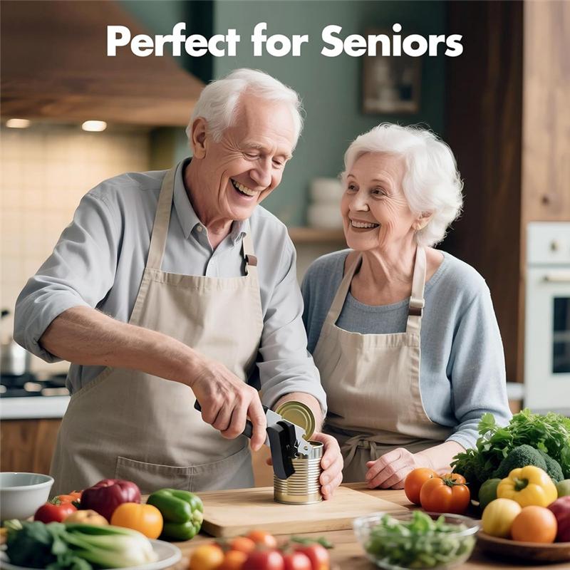 

ABJI-Heavy Duty Stainless Steel Easy Turn Can Openers For Seniors Can Opener Smooth Edge And Bottle Openers