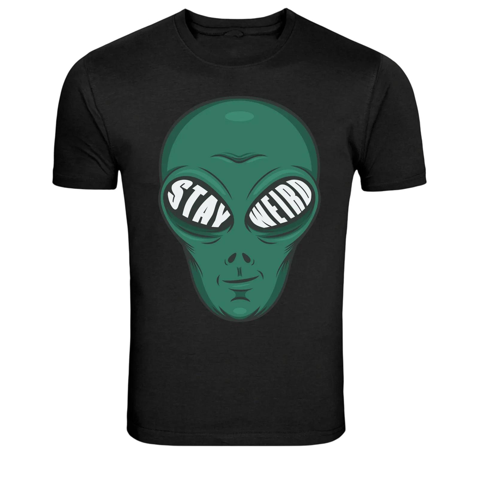 Stay Weird Alien Head Graphic T-Shirt S