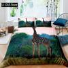 Cute Giraffe Bedding Set Full Size 3pcs with 1 Duvet Cover 2 Pillowcases Animal Bedding Set for Kids Boys Girls Room Decoration
