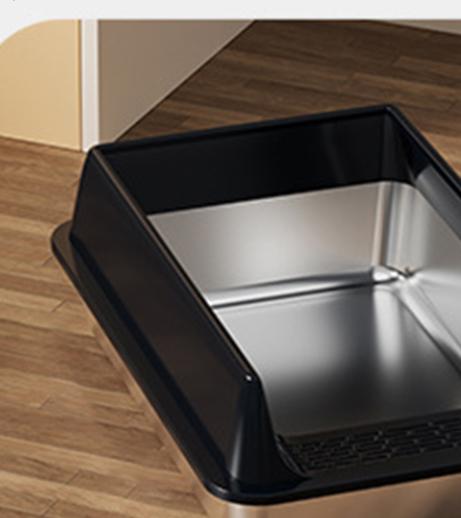 

Stainless Steel Litter Box Semi-enclosed Leak-proof Splashproof Pet Litter Box Easy Clean Cat Toilet With Scoop For Living Room CN